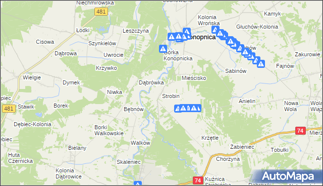 mapa Strobin, Strobin na mapie Targeo