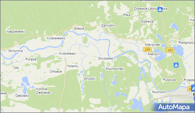 mapa Stryszewo, Stryszewo na mapie Targeo