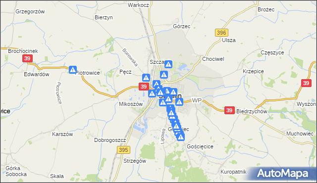 mapa Strzelin, Strzelin na mapie Targeo