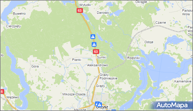 mapa Sumki, Sumki na mapie Targeo