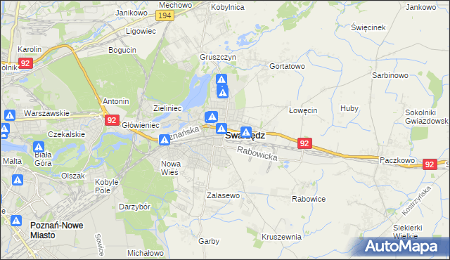 mapa Swarzędz, Swarzędz na mapie Targeo