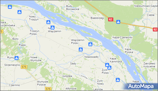 mapa Świniary gmina Słubice, Świniary gmina Słubice na mapie Targeo