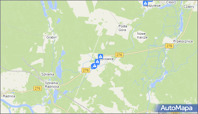 mapa Sycowice, Sycowice na mapie Targeo