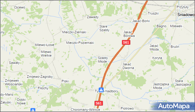 mapa Szabły Młode, Szabły Młode na mapie Targeo