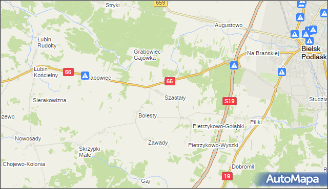 mapa Szastały, Szastały na mapie Targeo