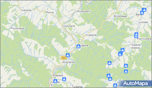 mapa Szczawne, Szczawne na mapie Targeo