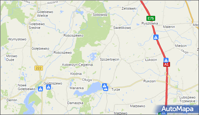 mapa Szczerbięcin, Szczerbięcin na mapie Targeo