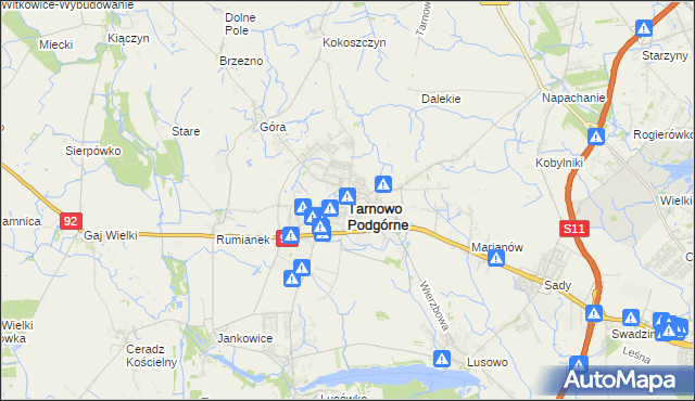 mapa Tarnowo Podgórne, Tarnowo Podgórne na mapie Targeo