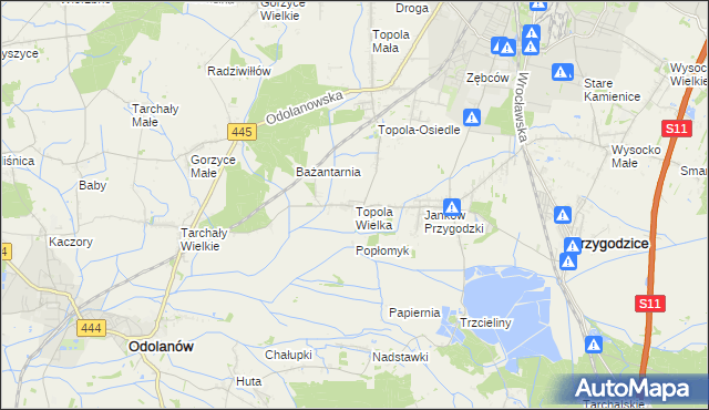 mapa Topola Wielka, Topola Wielka na mapie Targeo