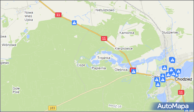mapa Trojanka, Trojanka na mapie Targeo