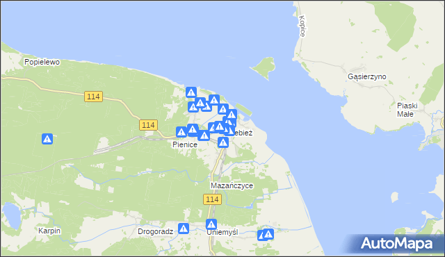 mapa Trzebież, Trzebież na mapie Targeo