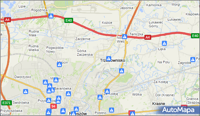 mapa Trzebownisko, Trzebownisko na mapie Targeo