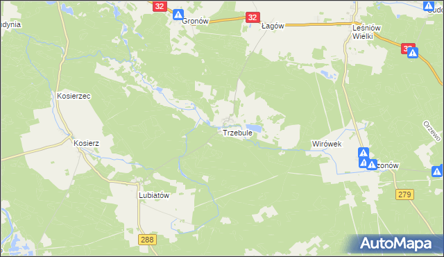 mapa Trzebule, Trzebule na mapie Targeo