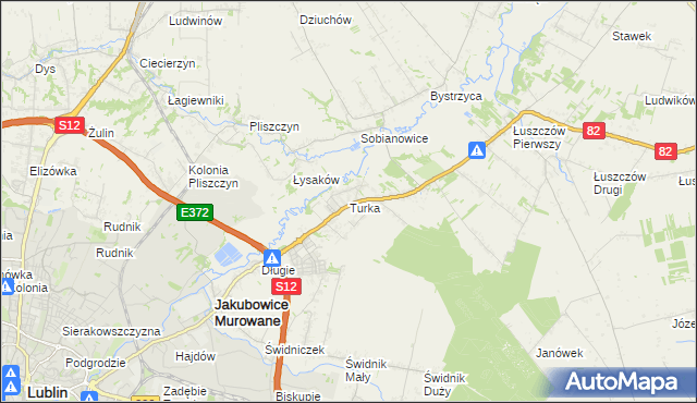 mapa Turka gmina Wólka, Turka gmina Wólka na mapie Targeo