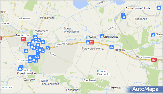 mapa Turowola-Kolonia, Turowola-Kolonia na mapie Targeo