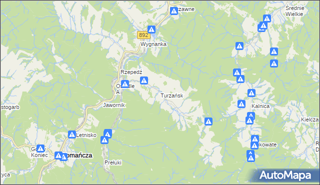 mapa Turzańsk, Turzańsk na mapie Targeo