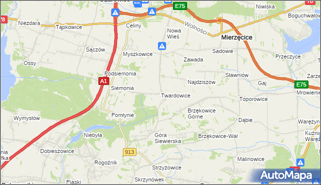 mapa Twardowice, Twardowice na mapie Targeo