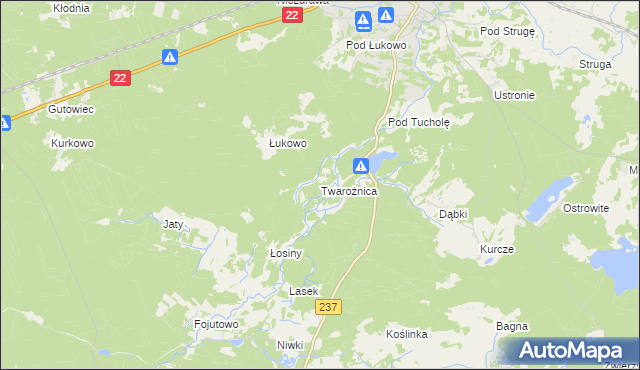 mapa Twarożnica, Twarożnica na mapie Targeo