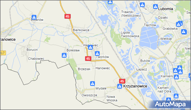 mapa Tworków, Tworków na mapie Targeo
