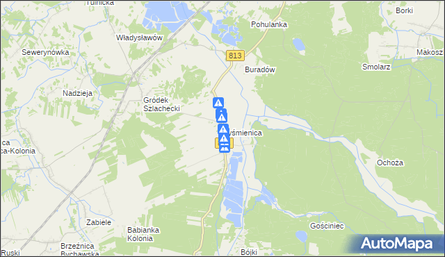mapa Tyśmienica, Tyśmienica na mapie Targeo