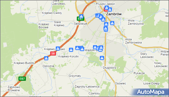 mapa Wądołki-Bućki, Wądołki-Bućki na mapie Targeo