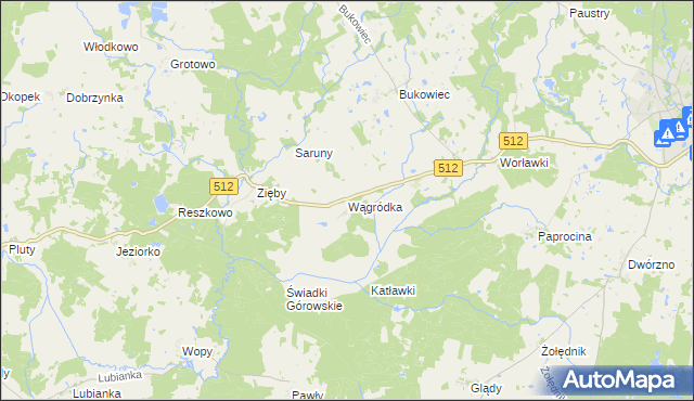 mapa Wągródka, Wągródka na mapie Targeo
