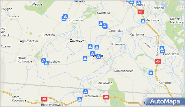 mapa Walce, Walce na mapie Targeo