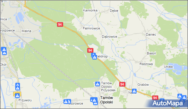 mapa Walidrogi, Walidrogi na mapie Targeo