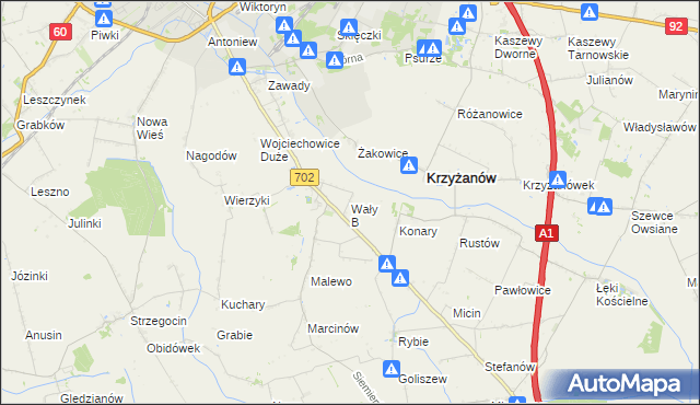 mapa Wały B, Wały B na mapie Targeo