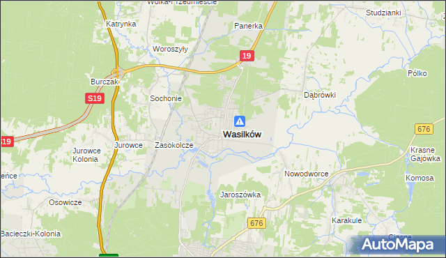 mapa Wasilków, Wasilków na mapie Targeo