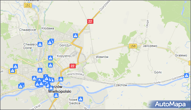 mapa Wawrów, Wawrów na mapie Targeo