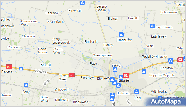 mapa Wawrzyszew, Wawrzyszew na mapie Targeo