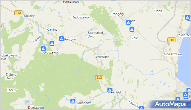 mapa Werblinia, Werblinia na mapie Targeo