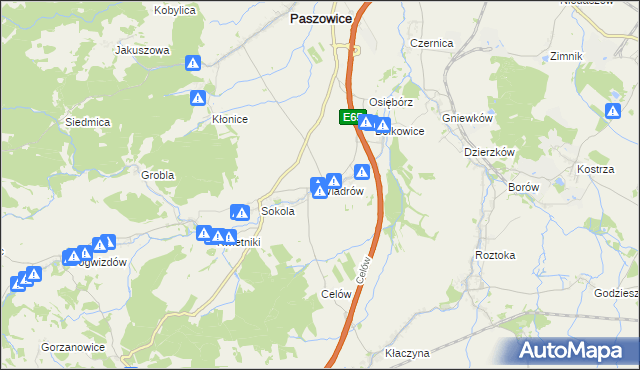 mapa Wiadrów, Wiadrów na mapie Targeo