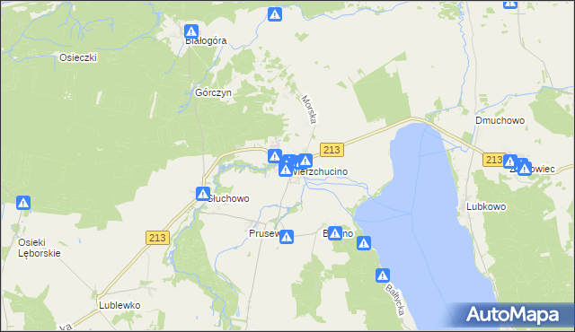 mapa Wierzchucino, Wierzchucino na mapie Targeo