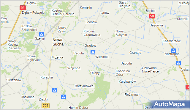 mapa Wikcinek, Wikcinek na mapie Targeo