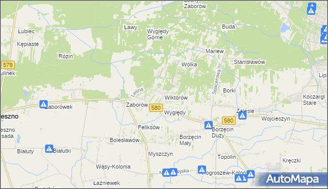 mapa Wiktorów gmina Leszno, Wiktorów gmina Leszno na mapie Targeo