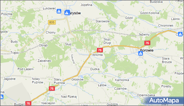 mapa Wilchta, Wilchta na mapie Targeo