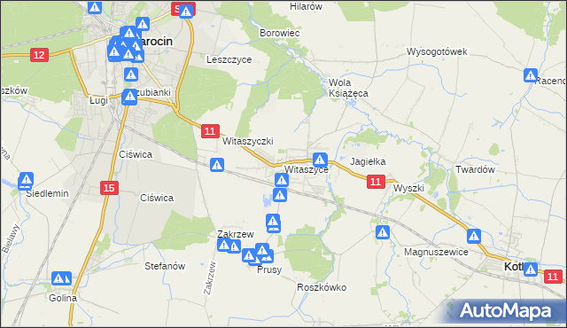 mapa Witaszyce, Witaszyce na mapie Targeo
