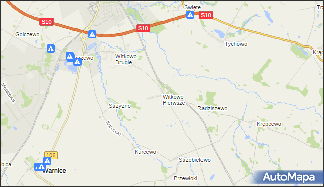 mapa Witkowo Pierwsze, Witkowo Pierwsze na mapie Targeo