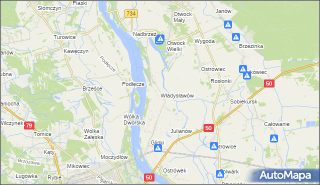 mapa Władysławów gmina Karczew, Władysławów gmina Karczew na mapie Targeo