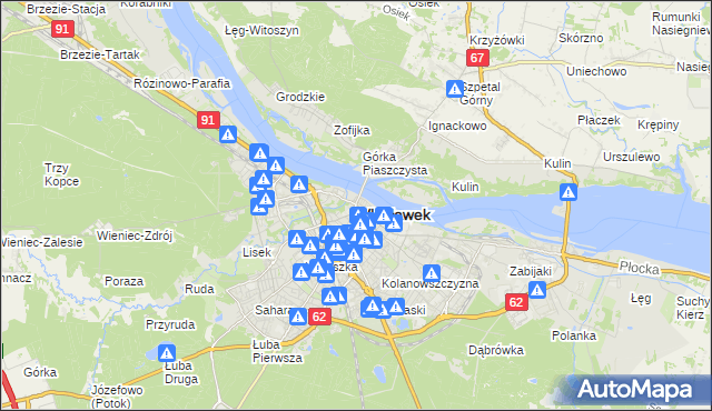 mapa Włocławka, Włocławek na mapie Targeo