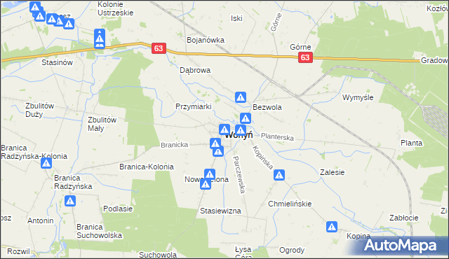 mapa Wohyń, Wohyń na mapie Targeo