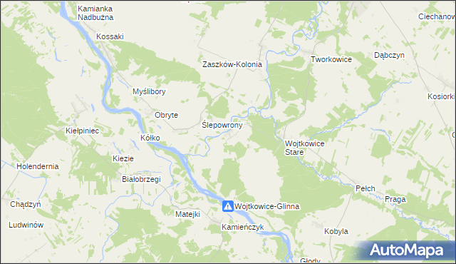 mapa Wojtkowice-Dady, Wojtkowice-Dady na mapie Targeo