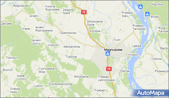mapa Wola Magnuszewska, Wola Magnuszewska na mapie Targeo