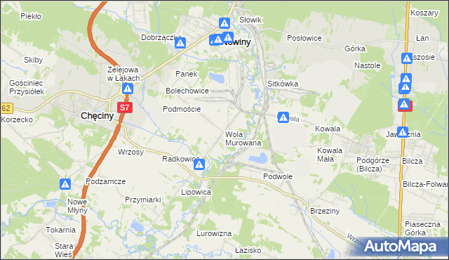 mapa Wola Murowana, Wola Murowana na mapie Targeo