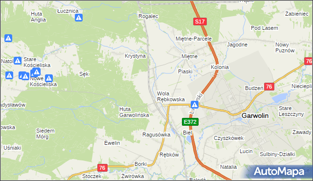 mapa Wola Rębkowska, Wola Rębkowska na mapie Targeo