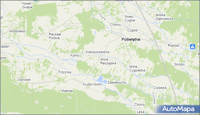 mapa Wola Ręczajska, Wola Ręczajska na mapie Targeo