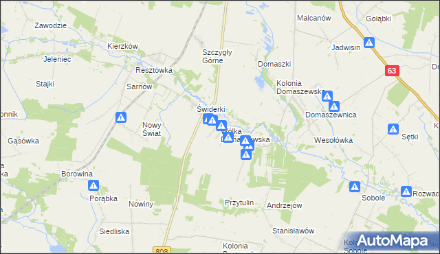 mapa Wólka Domaszewska, Wólka Domaszewska na mapie Targeo