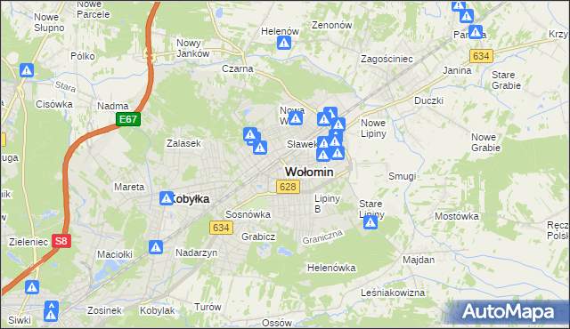 mapa Wołomin, Wołomin na mapie Targeo